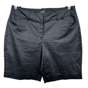Ann Taylor Shorts Curvy Fit Bermuda Flat Front Stretch Black Sz 8 Classic Preppy